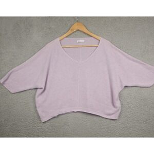 Made In Italy Sweater Womens Large‎ Purple Knit Crop Top